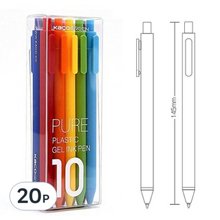 카코 퓨어 소프트 젤펜 10색 세트, 1세트