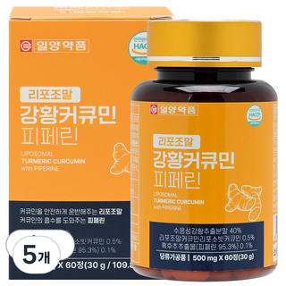 일양약품 리포조말 강황 수용성 커큐민 피페린, 5개, 60정