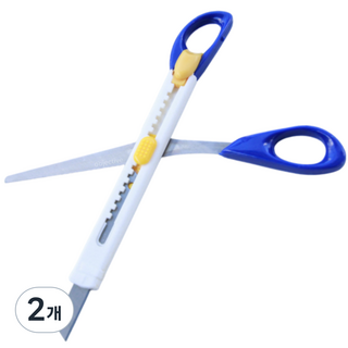 오브젝티브 듀얼시저컷 택배칼 커터 가위 언박싱, 2개, 블루