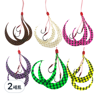 참돔 타이라바 드래곤 스커트 참돔낚시채비 바늘 6종세트, A-2번(A07-A08-A09-A10-A11-A12), 2세트, 10g