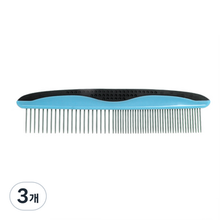 반려동물 강아지 듀얼스틸빗 고양이빗 스틸콤 애견브러쉬, 3개, 스카이