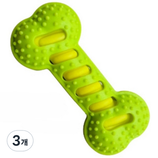 삑삑이 뼈다귀 이갈이 강아지 장난감, 3개, 그린