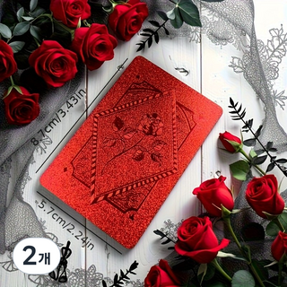 장미 황금색 검정색 빨간색 화려하고 고급스러운 포커 카드 - 고급스럽고 내구성이 뛰어난 경화 포커, 2개, 빨간색 포커 카드