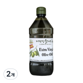 더건강플러스 스페인산 엑스트라버진 올리브오일 100% 산도0.3 저온압착, 2개, 1L