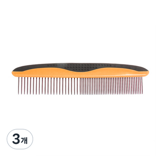 반려동물 강아지 듀얼스틸빗 고양이빗 스틸콤 애견브러쉬, 3개, 오렌지
