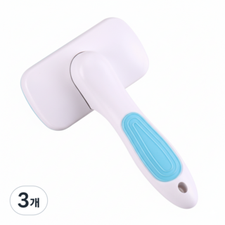 바람펫 저자극 고양이 강아지 빗 커버 브러쉬, 3개, 블루