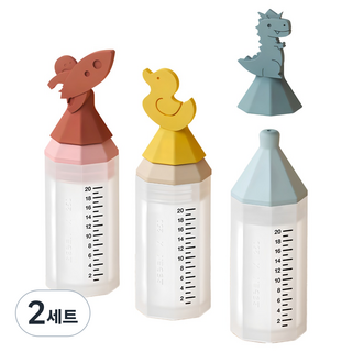 이크 실리콘 투약병 검정눈금 20cc 3종 1세트, 2세트