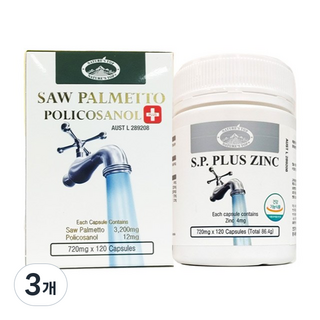 네이쳐스탑 (신제품 2023년) 호주 최고함량 쏘팔메토 3200mg 플러스 아연 (폴리코사놀 12mg 함유) 120캡슐 4개월분 전립선및혈관건강, 120정, 3개