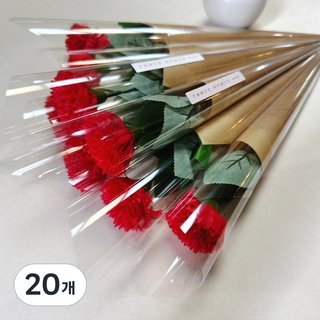 봄의선물 크라프트 한송이 비누꽃 장미 카네이션 어버이날 스승의날 성년의날 교회 행사 단체, 20개, 크라 카네이션 - 레드