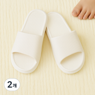 오홈 층간소음 거실 실내화 슬리퍼, 2개, 화이트