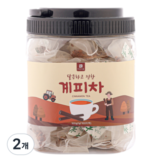 [미세플라스틱 없는 생분해필터] 미담식품 계피차 삼각티백, 1g, 100개입, 2개