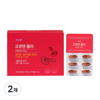 코큐텐폴리 코엔자임 Q10 폴리코사놀 항산화 높은 혈압 감소에 도움 영양제, 2개, 60정