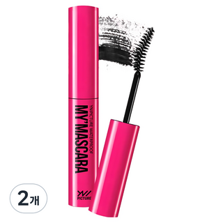 유니픽쳐 워터프루프 방수 마스카라, 블랙, 2개