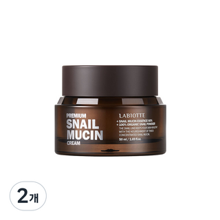 프리미엄 스네일 뮤신 크림 끈적임 없는 저자극 고보습, 2개, 50ml