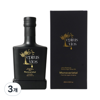 에피루스 비오스 울트라 프리미엄 엑스트라 버진 올리브 오일 (산도 0.11), 3개, 250ml