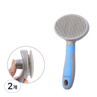 모아펫 반려동물 브러쉬 원터치 슬리커, 스카이, 2개