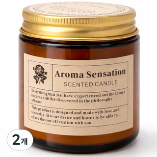 보르넬리 향기좋은 향초 캔들 집안 주방 냄새제거, 2개, 190g, 벨벳 바닐라