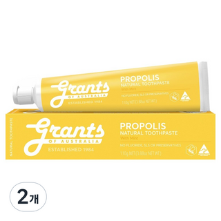 그란츠 무불소 프로폴리스 위드 민트향 내추럴 치약, 110g, 2개