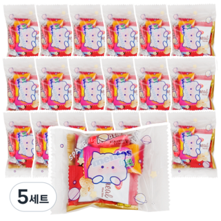 대용량 단체주문 행사 답례품 간식꾸러미 어린이집 생일 선물 유치원 학교 기업 교회 크리스마스 구디백 GD09, 5세트, 과자꾸러미 20개입