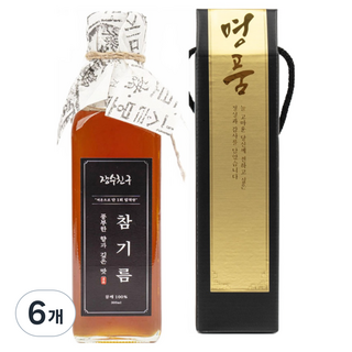 선물 참기름 저온압착 장수친구방앗간, 6개, 300ml