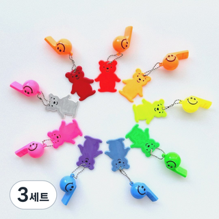곰돌이 빛반사 안전 열쇠 고리 키링 야간 보호 단체 선물 선샤인마켓, 3세트, 8가지 색상 세트