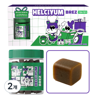 헬시얌 브레스 강아지 간식 기관지 영양제 기침 개선 호흡기 케어면역 강화 기능성 영양 간식, 2개, 120g, 호흡기/기관지