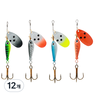 Hqzoomee가짜 미끼 스피너베이트 루어세트 보조 낚싯바늘 포함XZLP5PCSHUN, 믹스 컬러의, 12개, 11g
