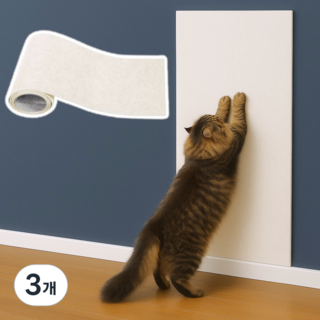 바우더 잘라쓰는 가구보호 고양이 스크래쳐, 3개, 아이보리