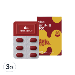 하이톡 폴리코사놀 콜레스테롤 혈압 개선 사탕수수왁스 자연유래 데일리영양제, 30정, 3개