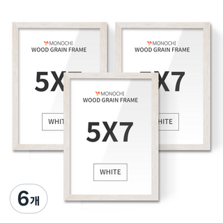 모노치 우드그레인 인테리어 액자, 화이트, 6개