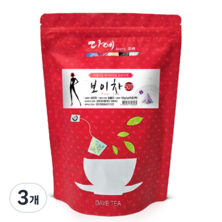 [본사직영] 다예 맛있는 보이차 생분해 삼각티백, 1g, 50개입, 3개
