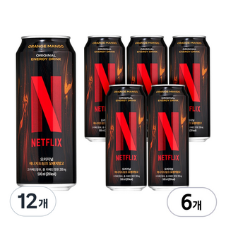 넷플릭스 에너지드링크 오렌지망고맛, 12개, 500ml