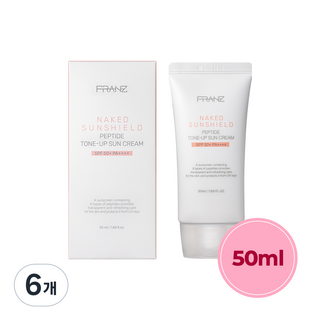 프란츠 네이키드 선쉴드 펩타이드 톤업 선크림, 6개, 50ml
