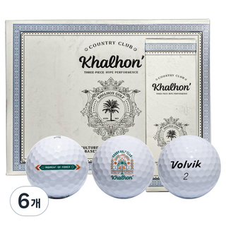 깔롱 볼빅 3피스 비거리 선물용 골프공 더즌 12구, 화이트, 6개, 12개입