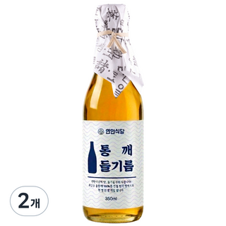 [들기름 구매1위] 연안식당 저온압착 들기름 통들깨 들기름100%, 2개, 350ml