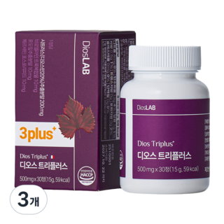 디오스트리플러스 제로컷 적포도 붓기 부종 혈류 개선 하체 정맥 혈관 탄력 강화, 제로컷 1Box (1개월), 15g, 3개