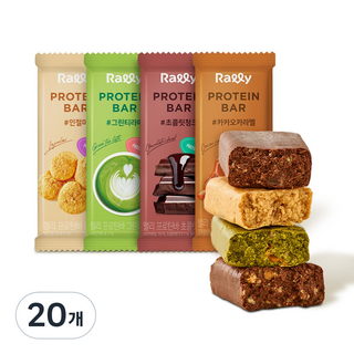 랠리 프로틴바 (초코 카라멜 그린티 인절미), 58g, 20개