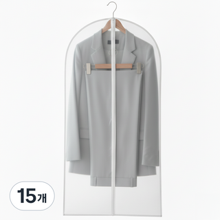 레브홈 깔끔 슬림 반투명 프리미엄 지퍼형 옷 커버, 15개, 1개입