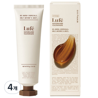 무불소 천연치약 구매평 만점 유해성분x 잇몸 질환 예방 구취제거, 99g, 4개