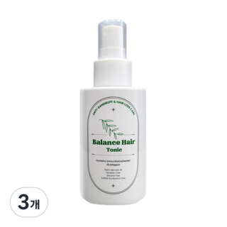 탈모 완화 밸런스 헤어 두피 토닉 비듬 민감성 트러블 집중영양 쿨 자연유래 쐐기풀(할가이), 3개, 120ml