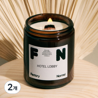 팩토리노멀 갈색병 우드심지 소이캔들 대형, 호텔 로비, 210g, 2개