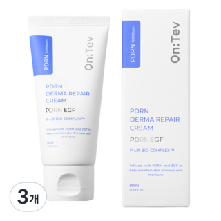 팔자주름크림 온테브 PLLA 탄력 진정 PDRN크림 (EGF 7종펩타이드 세라마이드), 3개, 80ml