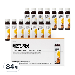 [라티브] 1도 워밍업 레몬진저샷, 84개, 25ml