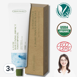 오던톨로지 우유니 미백치약 화이트닝 구취제거, 3개, 100g