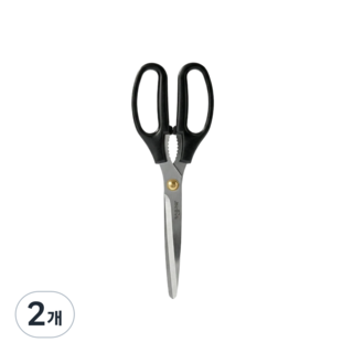 키친플라워 양손 겸용 스테인리스 주방가위, 2개, 블랙