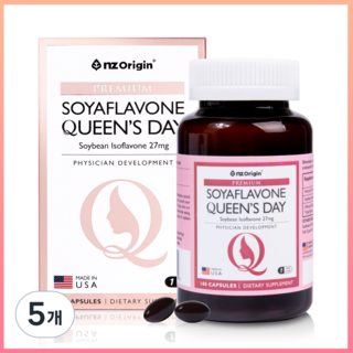 갱년기 여성을 위한 식물성 에스트로겐 대두이소플라본 퀸즈데이 호르몬밸런스 프리미엄, 180정, 5개