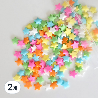 스프링클 (파스텔 스타 셰이프) 별모양 데코 토핑 케익장식, 300g, 2개