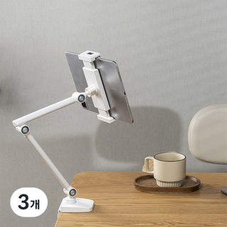 오레즈 관절형 태블릿 거치대 아이패드 갤럭시탭 자바라 핸드폰 거치대, 3개, 화이트, MNN01DW