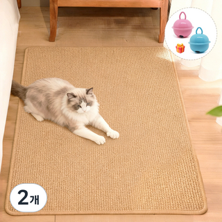 Firina 고양이 스크래쳐 매트 러그형 내구성 강한 캣 스크래처 발톱관리 긁힘방지, 2개, 브라운