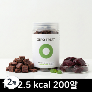 제로트릿 강아지 저칼로리 다이어트 간식, 뉴질랜드 사슴, 180g, 2개